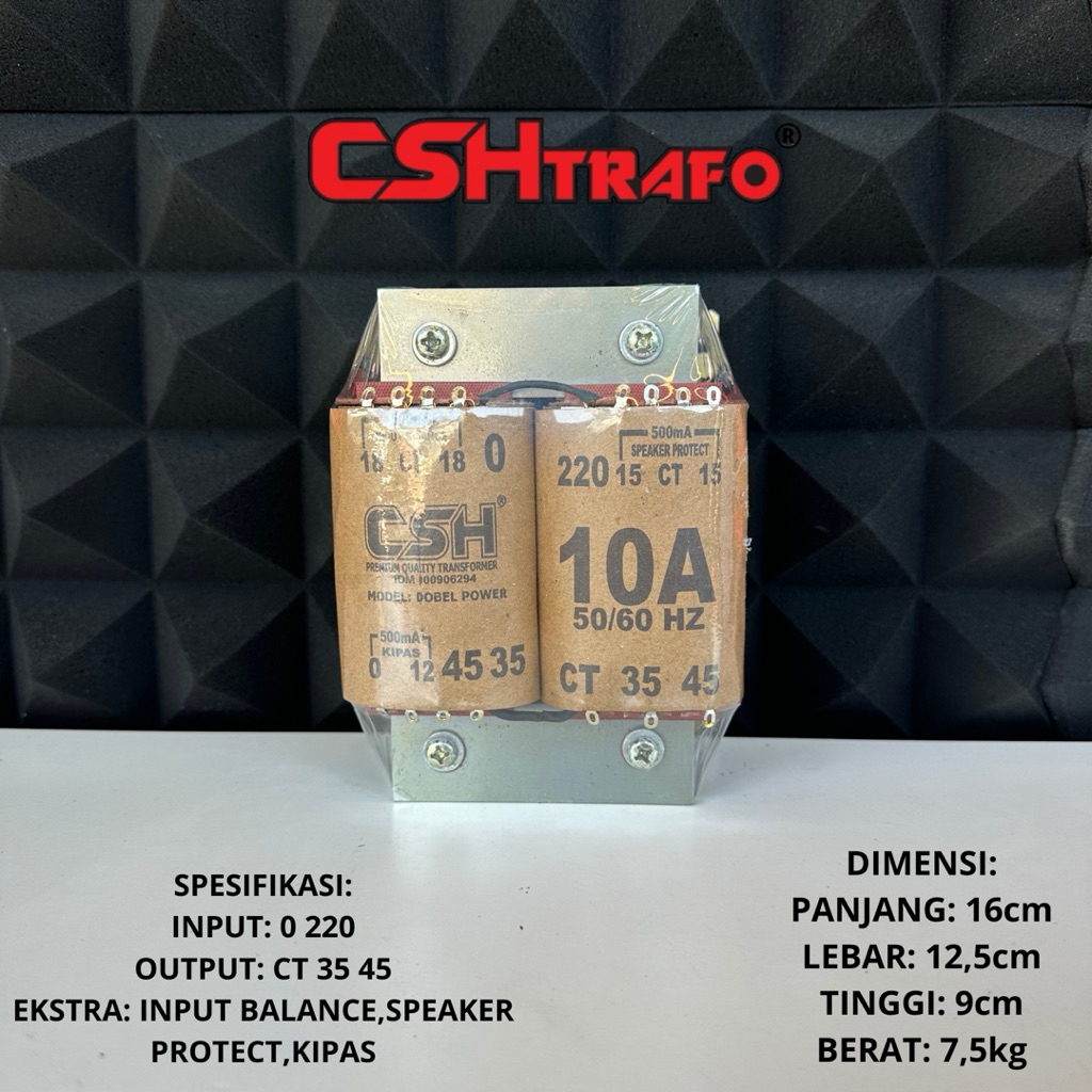 Trafo Dobel Power CSH 10A CT 45V 100% Tembaga Murni