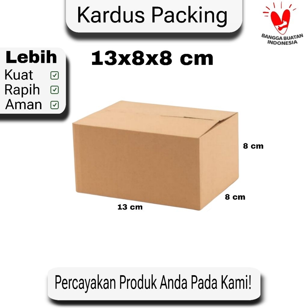 

Kardus Polos 13x8x8 cm | Box Packing | Kotak Kecil Aman & Tebal | Cocok untuk Paket