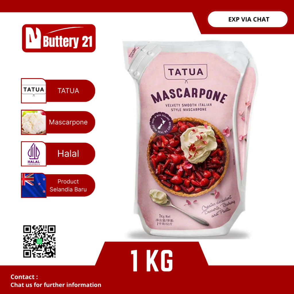 

TATUA MASCARPONE CREAM CHEESE 1 KG/TATUA MASCARPONE 1 KG/MASCARPONE KEJU KRIME