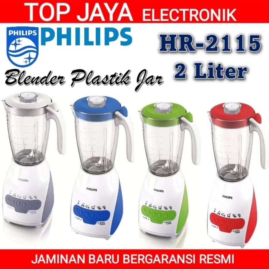 BLENDER PHILIPS PLASTIK 2 LITER HR2115/BLENDER PLASTIK PHILIPS 2 LITER BARU BERGARANSI RESMI