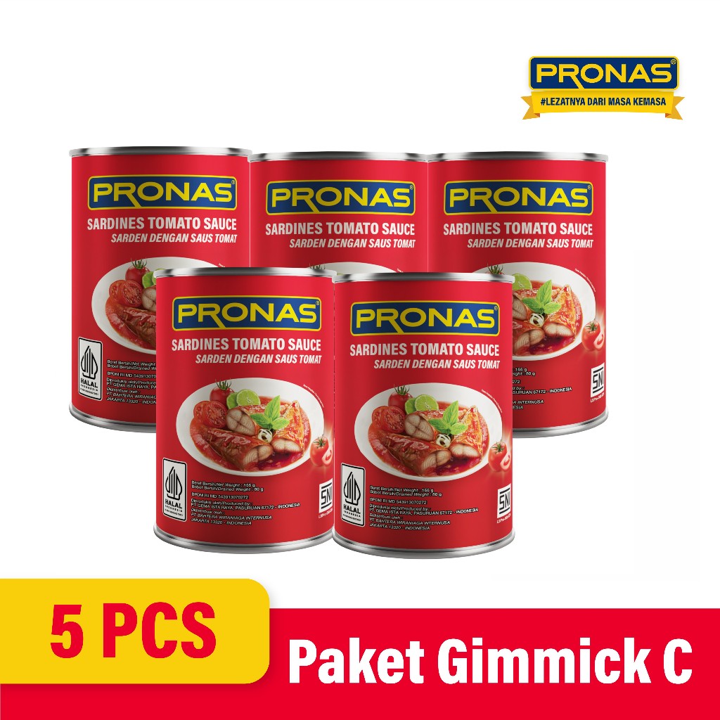 

PRONAS Paket Sarden Tomat 155 g Bundling 5 pcs