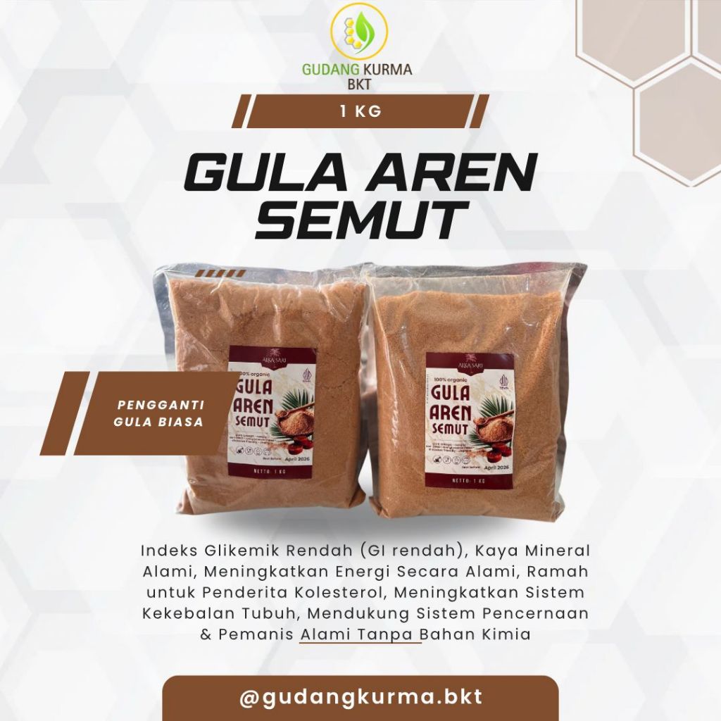 

Gula Aren Semut AlkaSari 100% Asli – 1kg Gula Merah Premium Tanpa Campuran