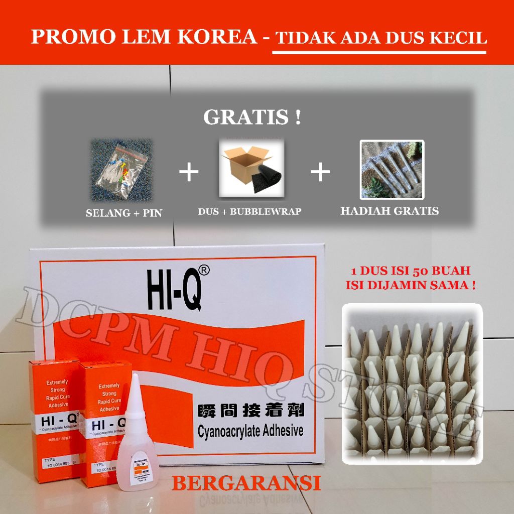

[Tidak ada dus satuan] Lem korea cyanoacrylate hiq / lem setan lem tetes lem besi super kuat hiqi/ lem besi Hi q