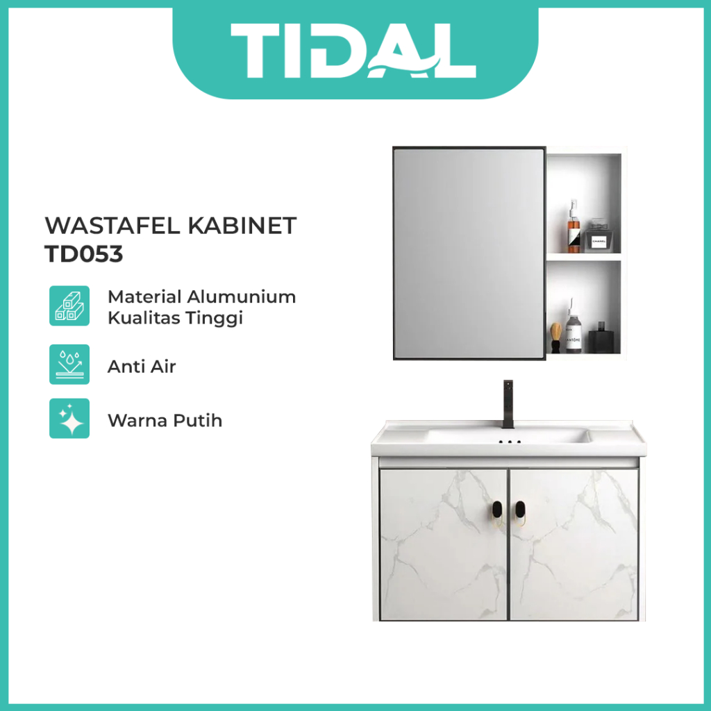Wastafel Kabinet Set Minimalis Cermin Kamar Mandi Tidal TD053