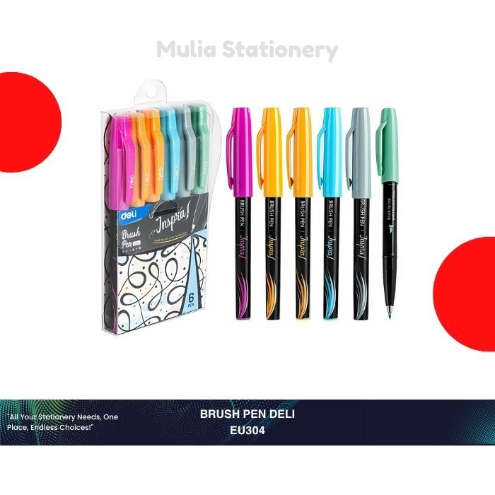 

Brush Pen (6 Warna) Deli EU304 Deli | Perlengkapan Sekolah & Mewarnai