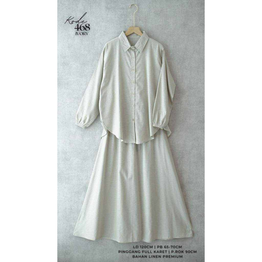 ONE SET ROK BAHAN LINEN PREMIUM