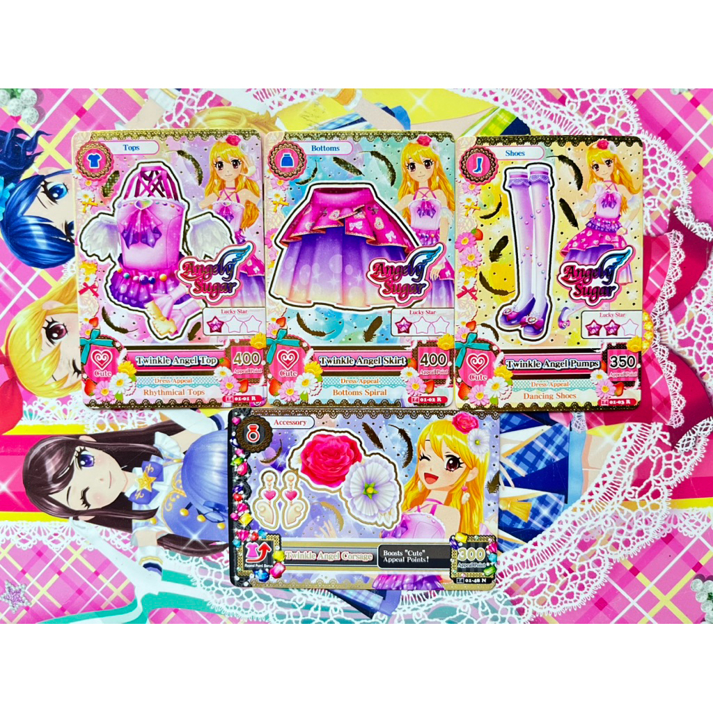 Kartu Aikatsu Twinkle Angel Set Angely Sugar Ichigo Hoshimiya  Season 2 Seri 1 Original Langka Rare 