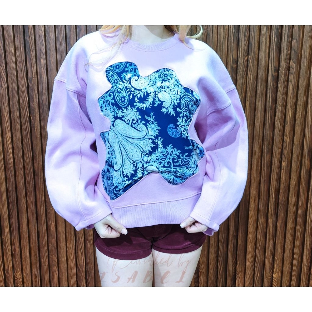 Reworked Batik Pink Crewneck
