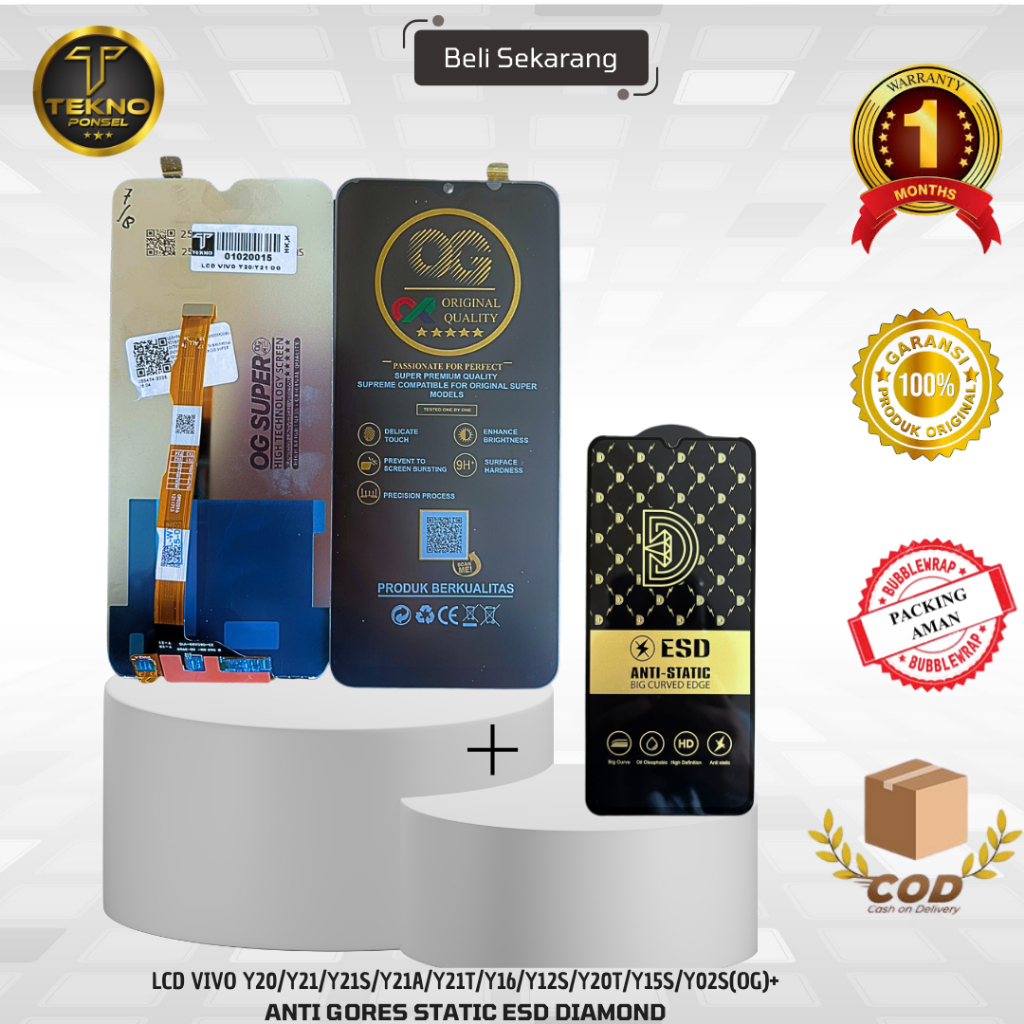 LCD UNIVERSAL VIVO Y20/Y21/Y21S/Y21A/Y21T/Y16/Y12S/Y20T/Y15S/Y02S(OG)ORIGINAL 100% FULLSET+ANTI GORE