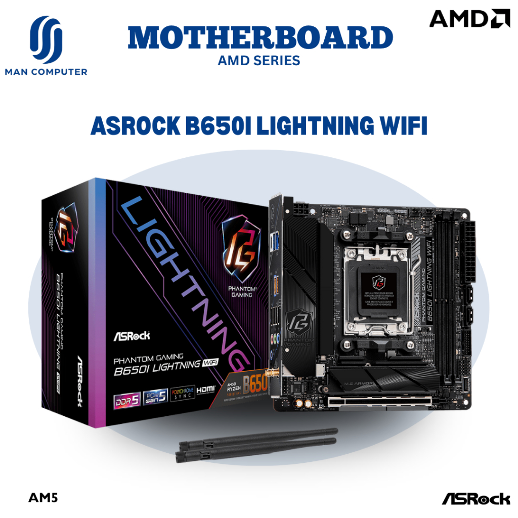 Motherboard Asrock B650I Lightning Wifi | Socket AM5 | AMD Series Motherboard