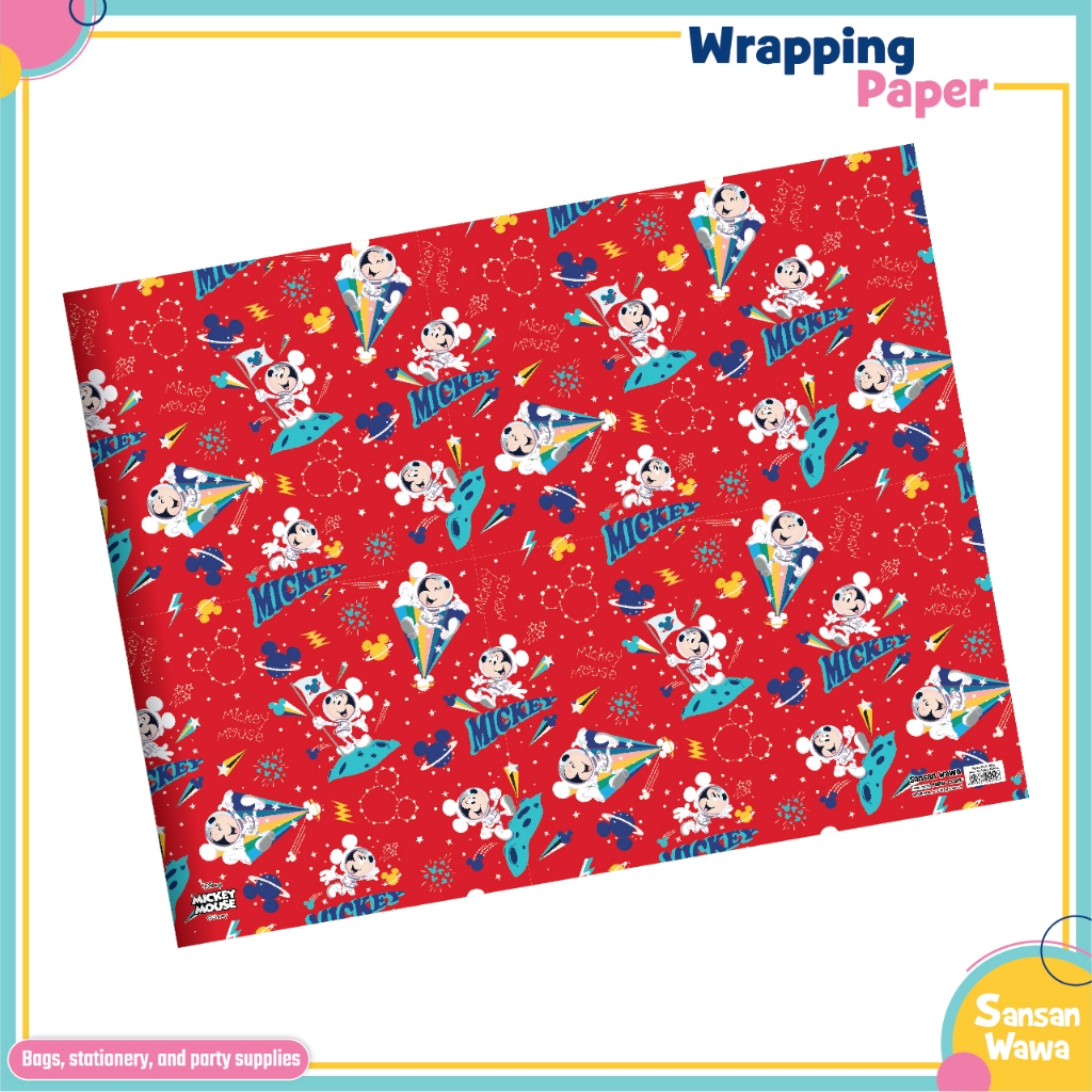

(Paket 5 lembar) Motif Mickey Minnie Kertas Kado uk standar Sansan Wawa - wrapping paper gift untuk birthday ulang tahun pesta wedding
