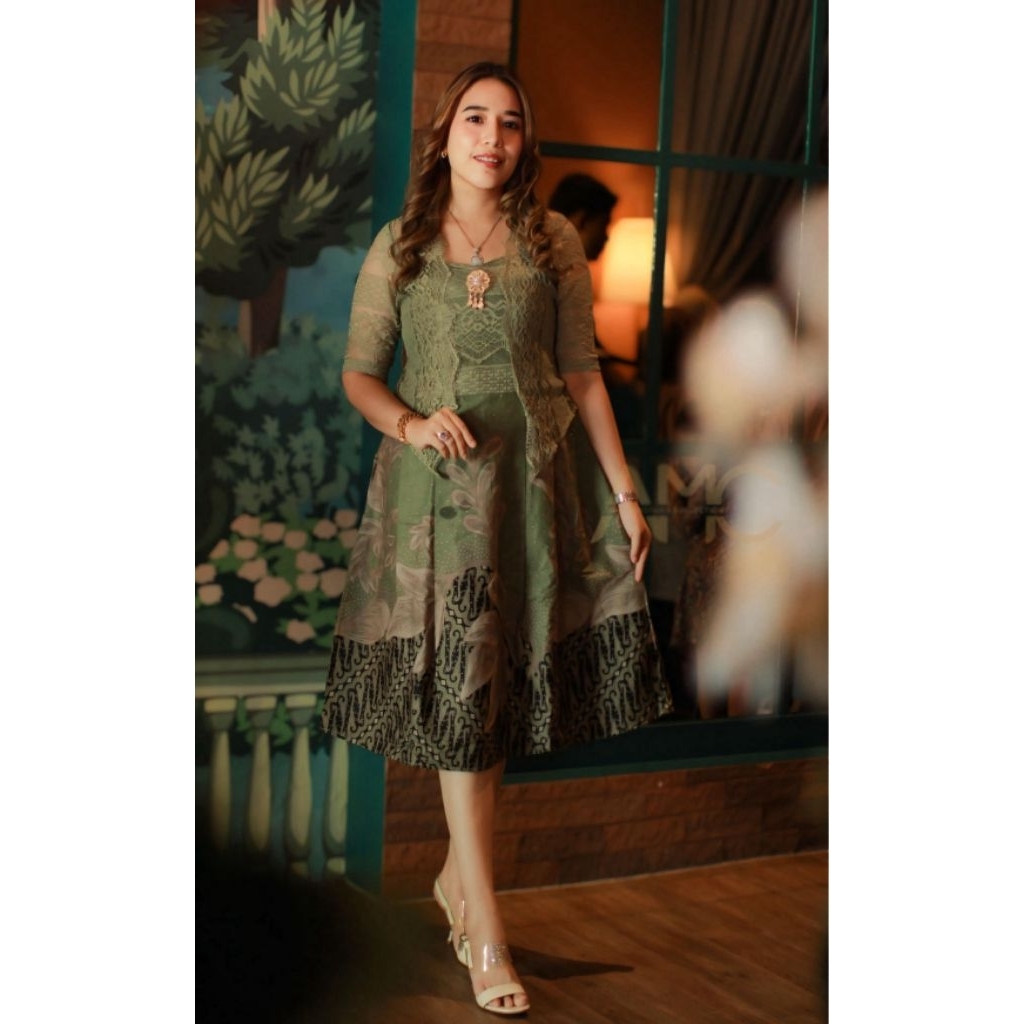 Dres Batik Kombinasi Brokat