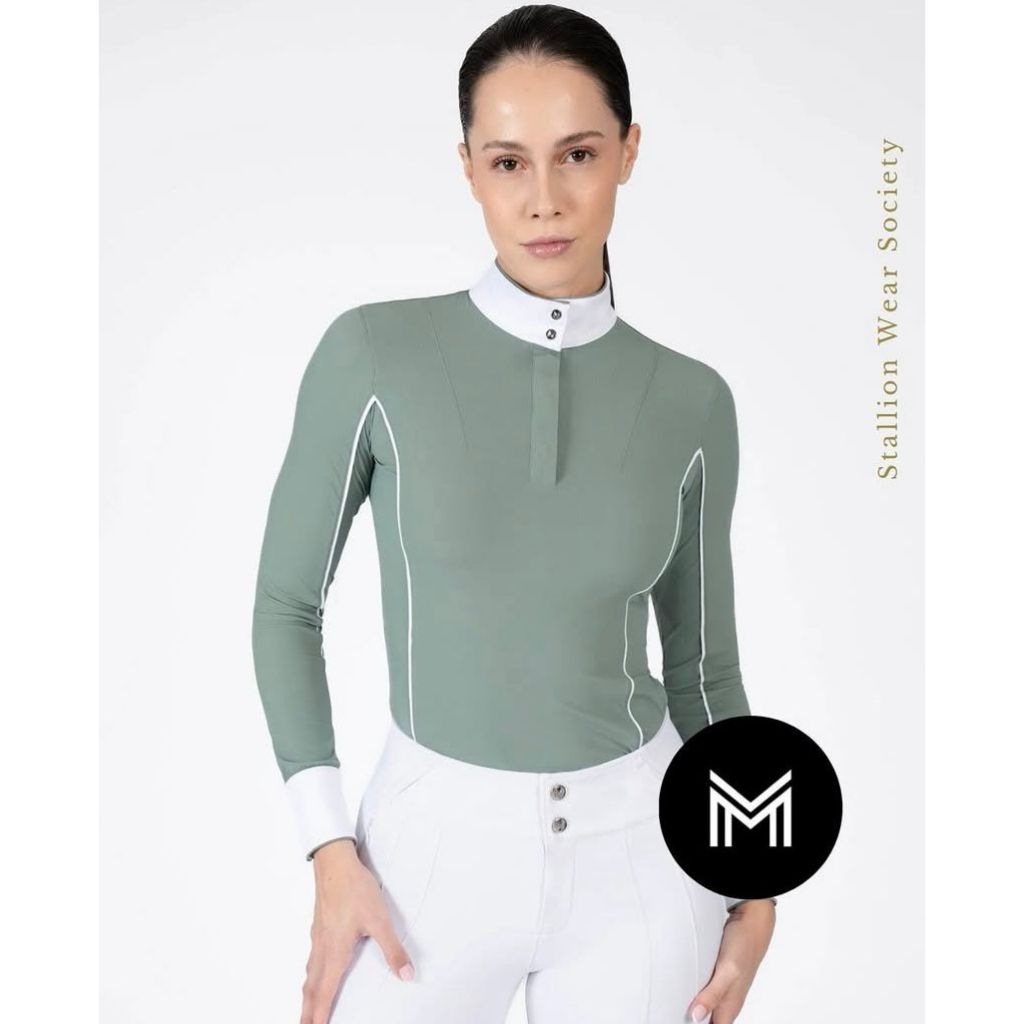 MAXIMILIAN Nova Long Sleeve Show Shirt In Mint