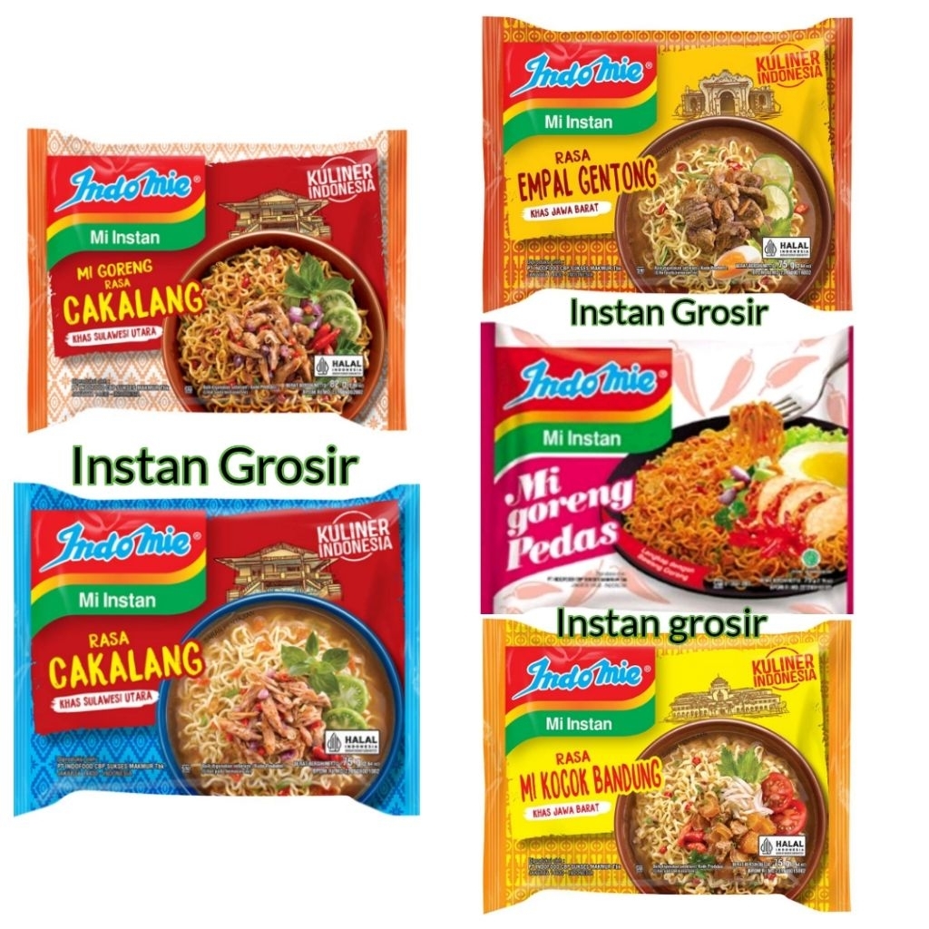 

Paket Mix 5 Pcs - Indomie Mie Instan Goreng & Kuah Mie Goreng Pedas, Goreng Cakalang, Kuah Cakalang, Empal Gentong, Mie Kocok Bandung