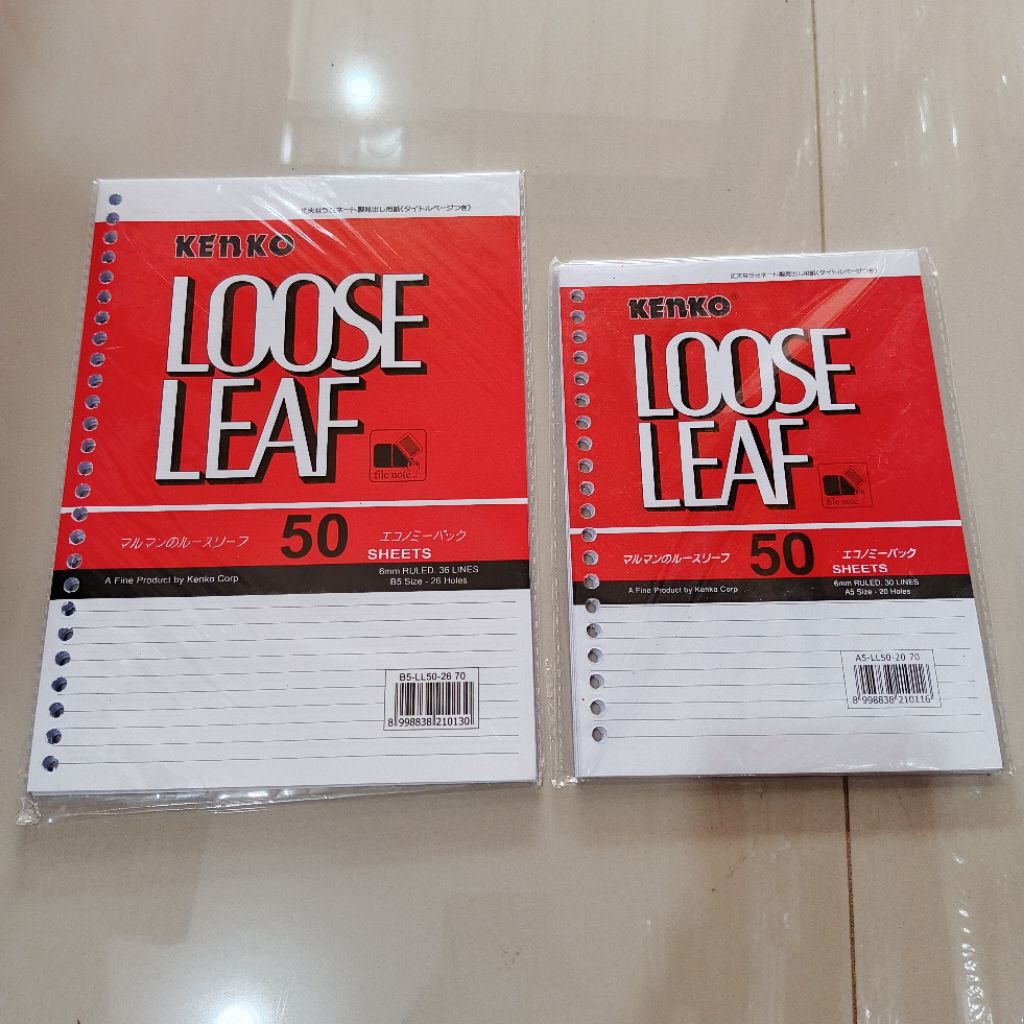 

1 Pcs Loose Leaf Kenko 50 Sheet / Isi Binder