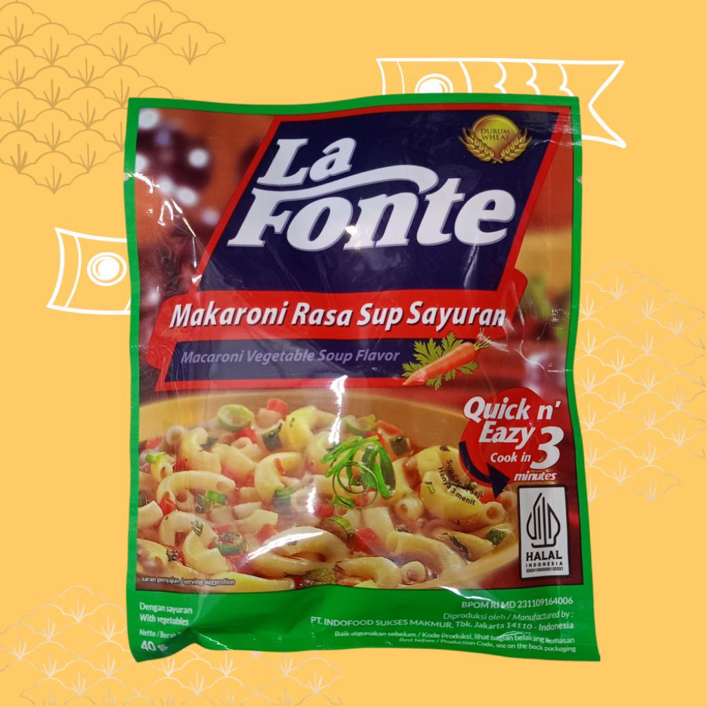 

La Fonte Vegetables Soup Instant Makaroni| Macaroni 40g