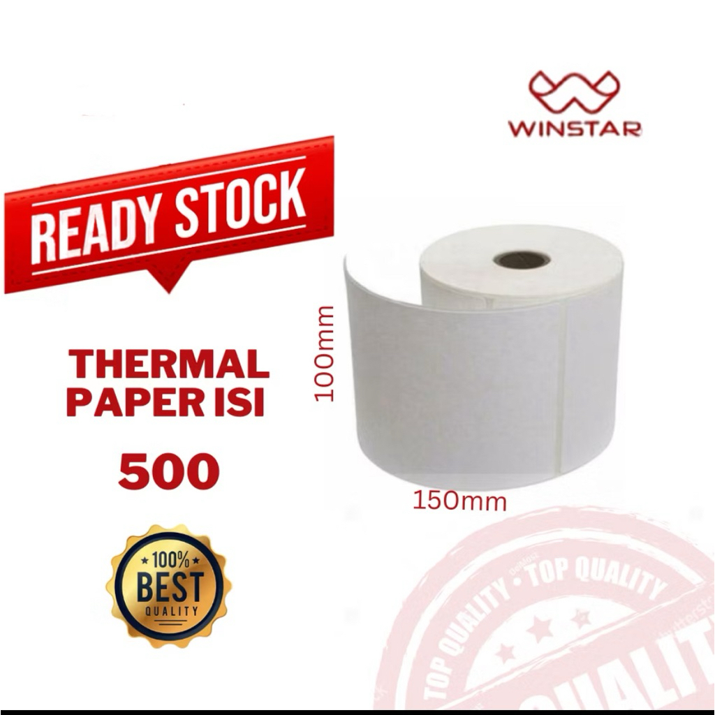 

Thermal Label Paper 100x150 mm contains 500 Pcs 12 roll- A6 Roll thermal Label