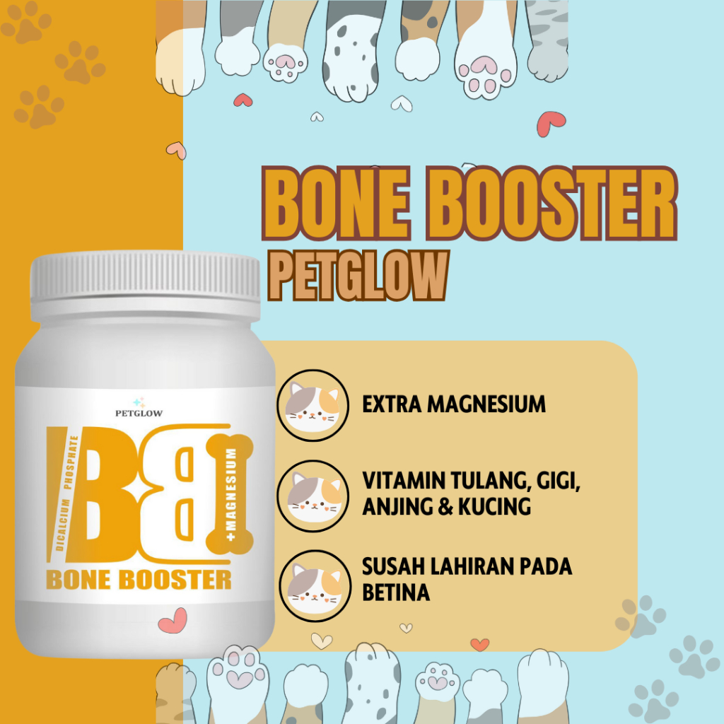 Petglow BB Bone Booster with Extra Magnesium Vitamin untuk Tulang dan Gigi Kucing Anjing Penguat Tul