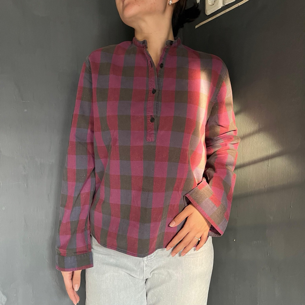 kemeja kotak kotak flanel wanita premium preloved