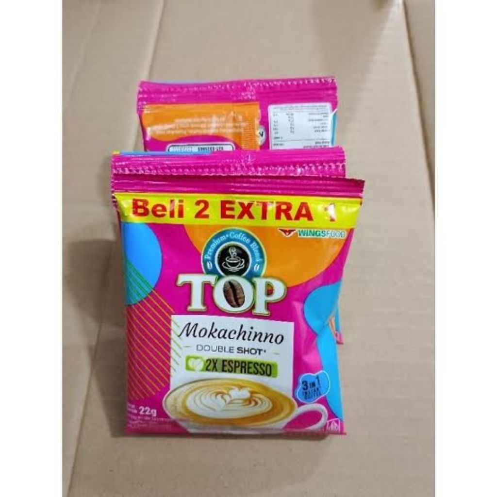 

Top Coffe Kopi Mokachino Double Shot 22G Renceng ( Isi 15 Sachet)
