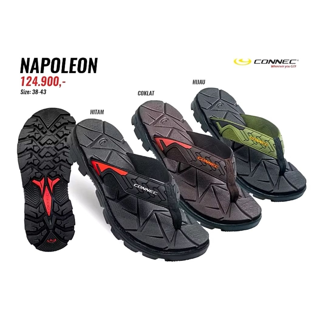 SANDAL CONNEC PRIA TERBARU SANDAL JEPIT CONNEC NAPOLEON MERITON ANTI SLIP BERKUALITAS ORIGINAL