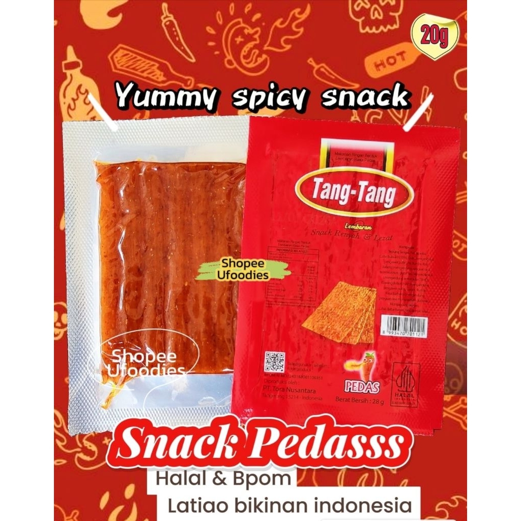 

ISI 30 SPICY SNACK TANG TANG Gurih Rasa Pedas Manis HOT Spicy SUPER ENAK BPOM HALAL MUI