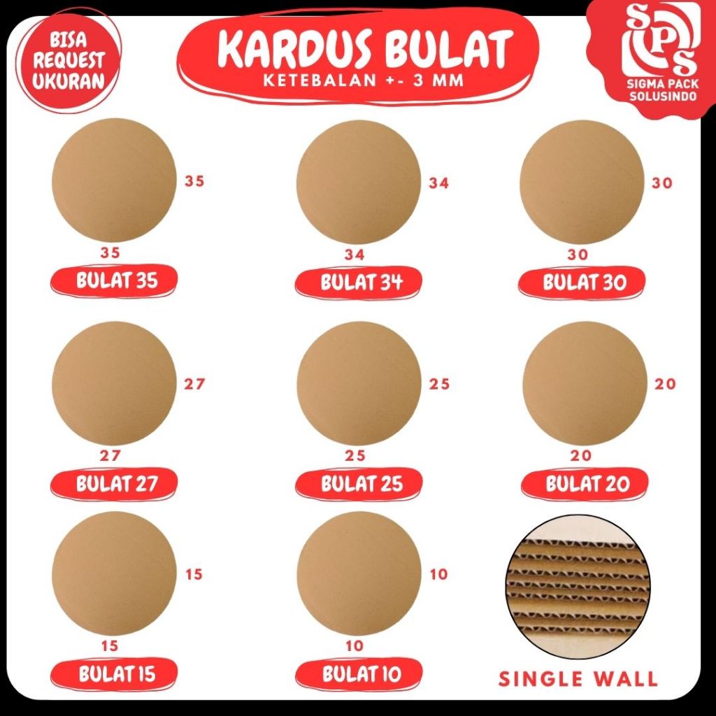 

Kardus Bulat 35x35/34x34/30x30/27x27/25x25/20x20/15x15/10x10 kardus lembaran Bulat /Sheet bulat Alas Kue tart