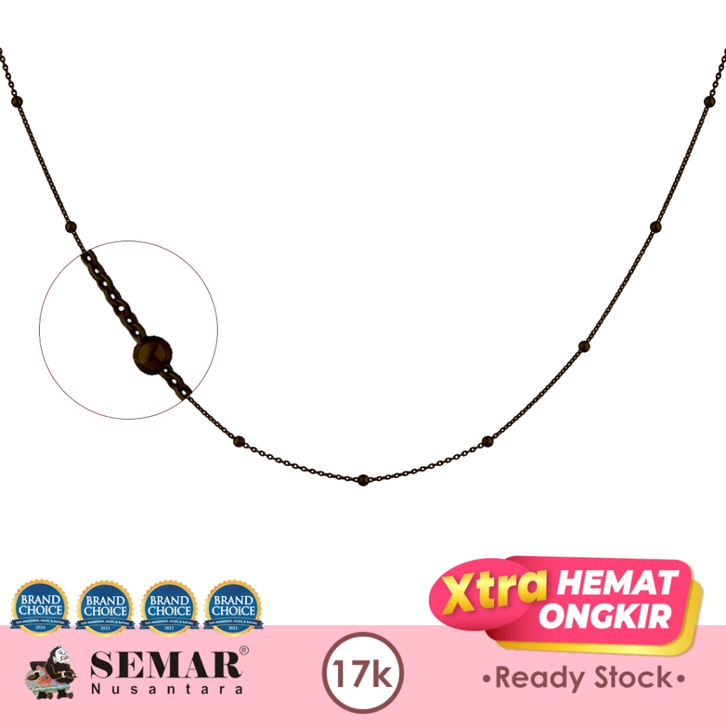 Kalung Emas Mini Jedar Black Gold 17K Semar Nusantara