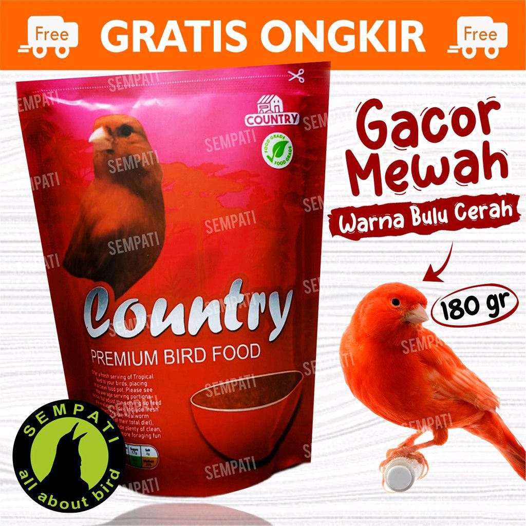 Pakan Burung Kenari Merah Country Cede Red Intensive Canary Pencerah Warna Bulu satu PERSACET