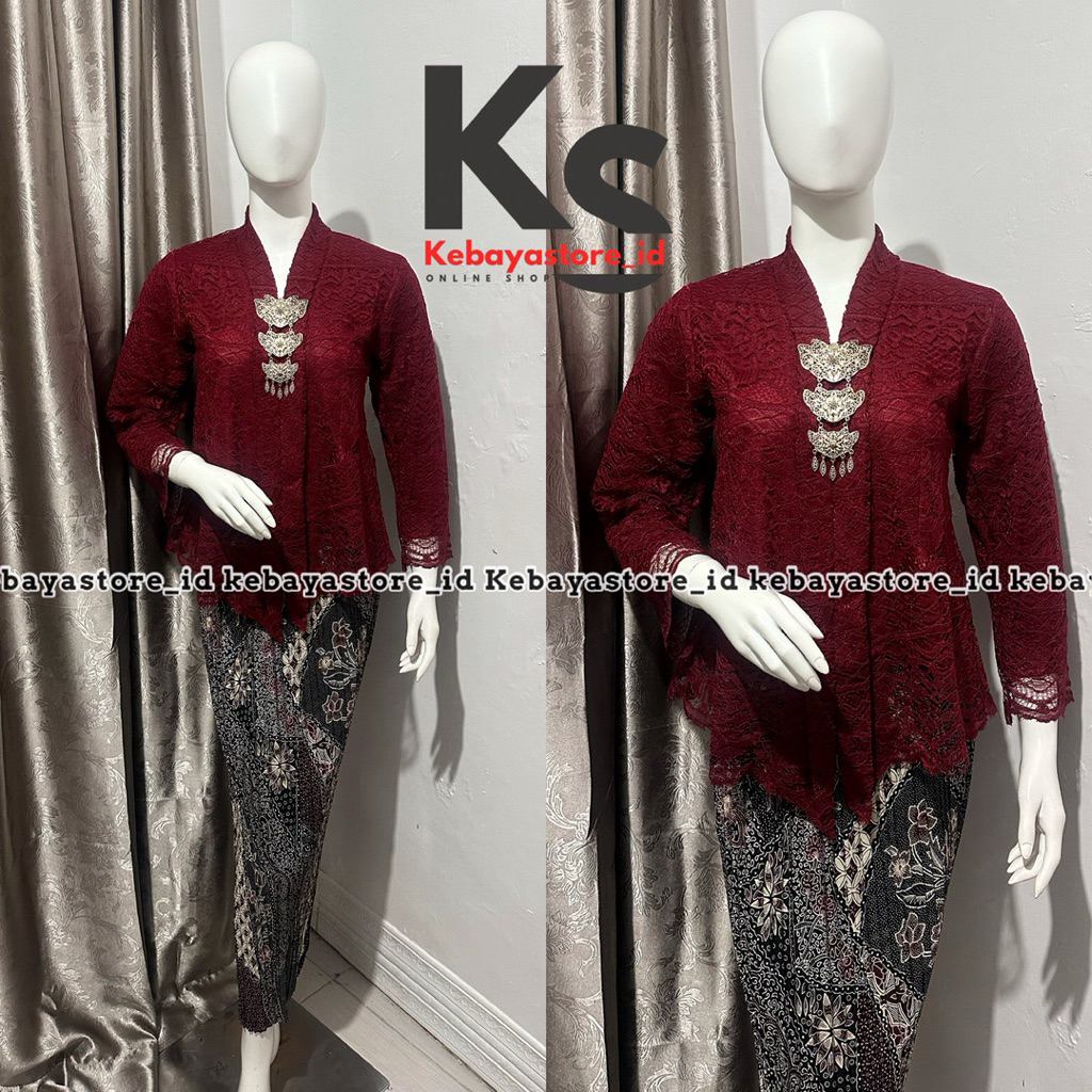 sale (Free Bross) Kebaya Brokat Floy Kartini - Kebaya Modern - Kebaya Wisuda - Kebaya Hitam - Kebaya