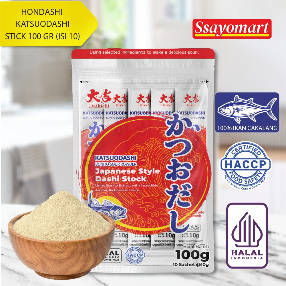 

[HALAL] HONDASHI KATSUODASHI BONITO SOUP POWDER STICK 100 GR (ISI 10) / BUMBU IKAN / BUBUK KALDU IKAN BONITO KERING / BUBUK KATSUOBUSHI / IKAN CAKALANG / MARUMOTO