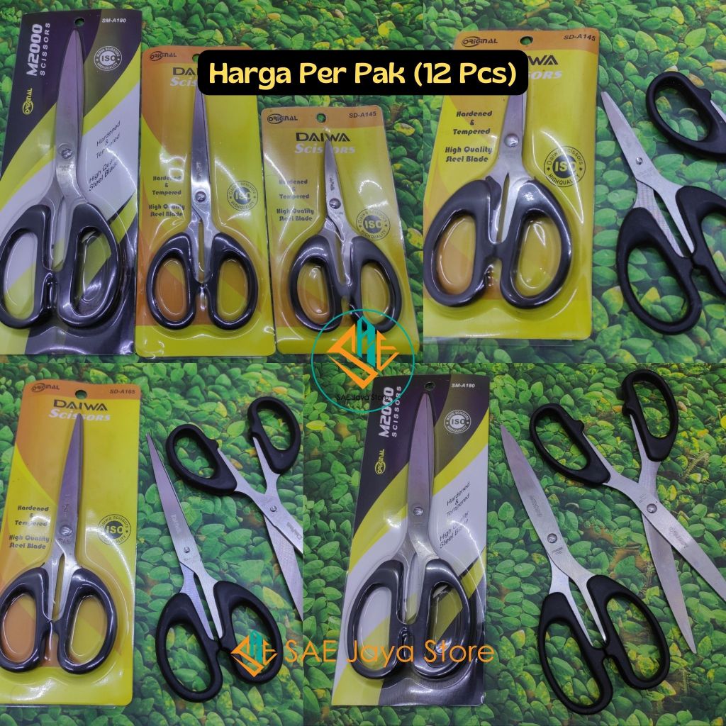 

(12PCS) SAE - GUNTING KERTAS STAINLESS MEREK M2000 & DAIWA UKURAN KECIL SEDANG BESAR / UNTING KERTAS