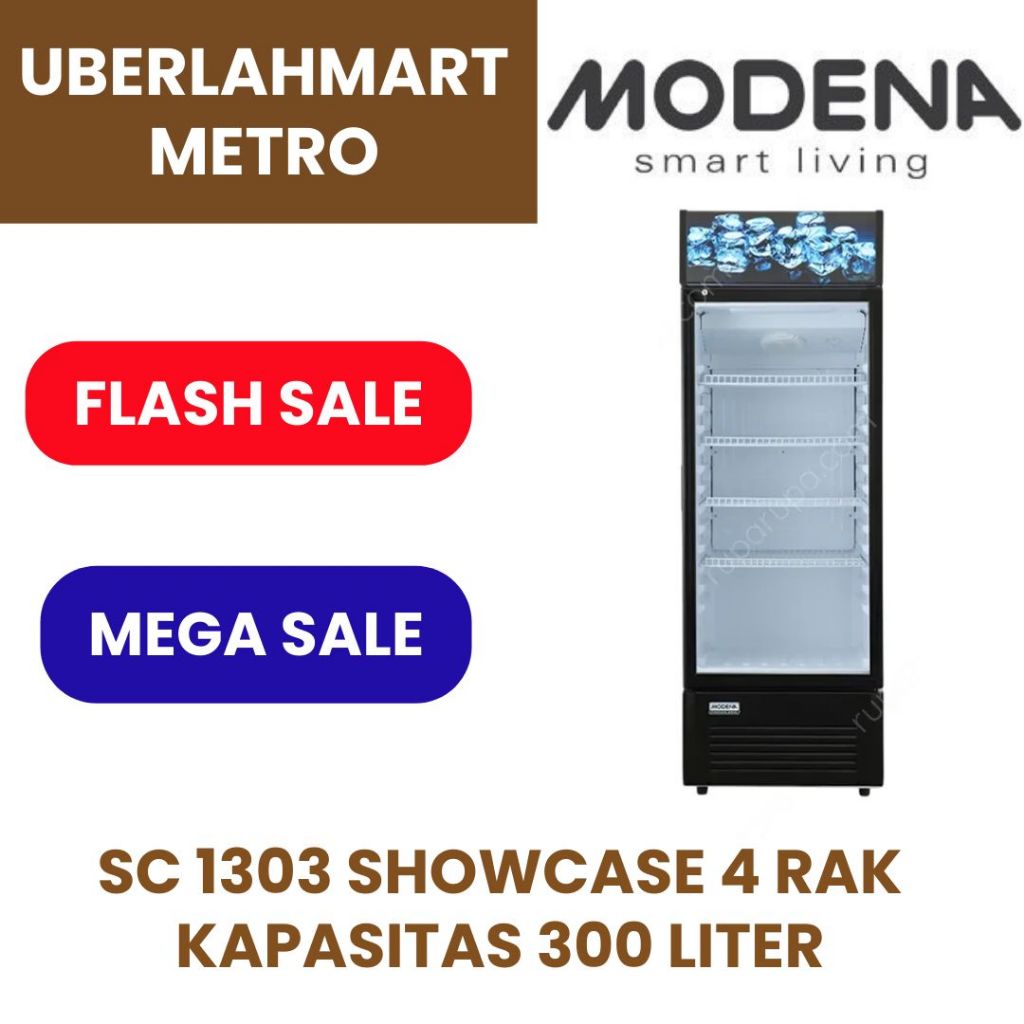 MODENA SHOWCASE 4 RAK SC 1303 KAPASITAS 300 LITER