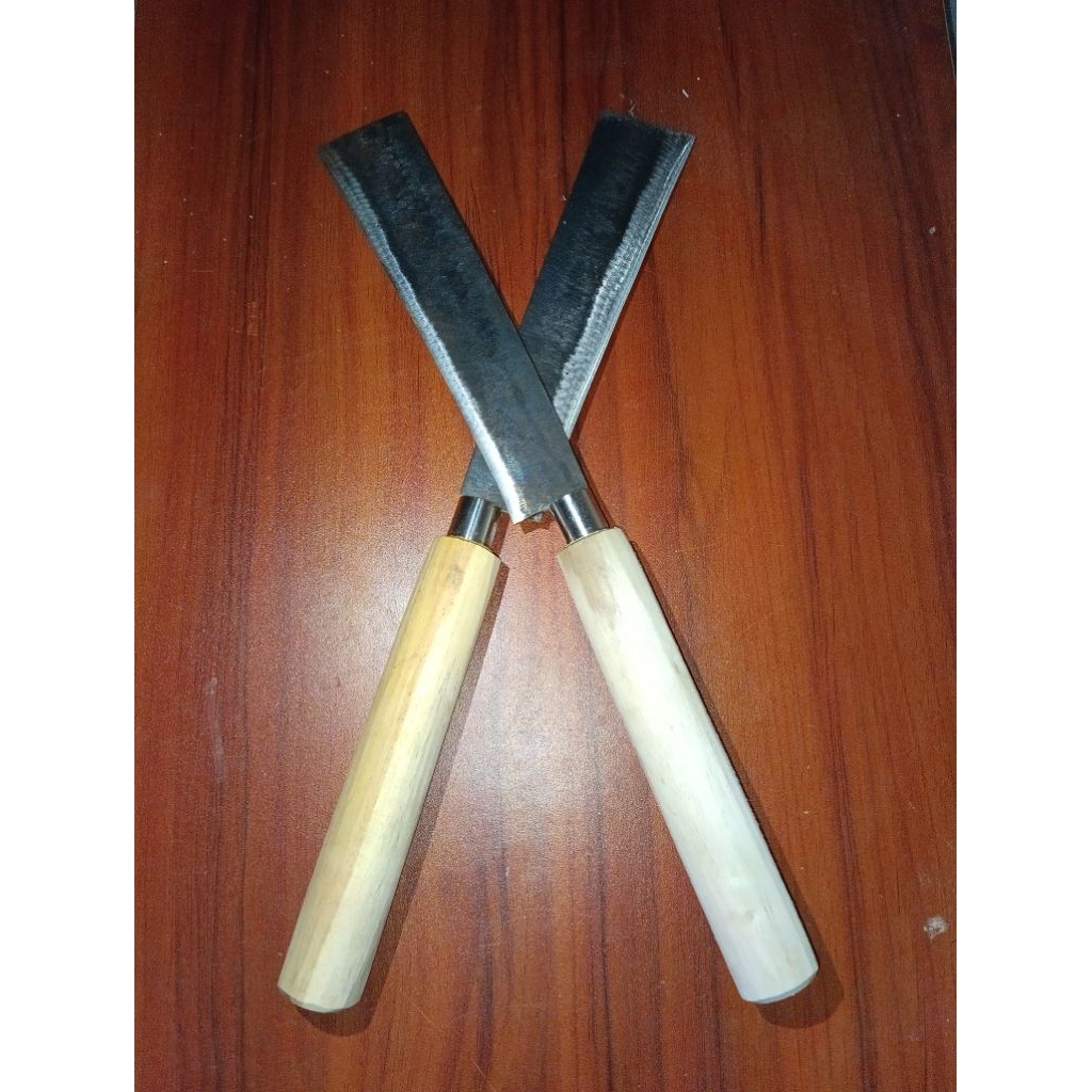Pisau Potong Ayam & Kayu Baja Karbon – Gagang Kayu, Tajam & Tahan Lama, Buatan Tradisional