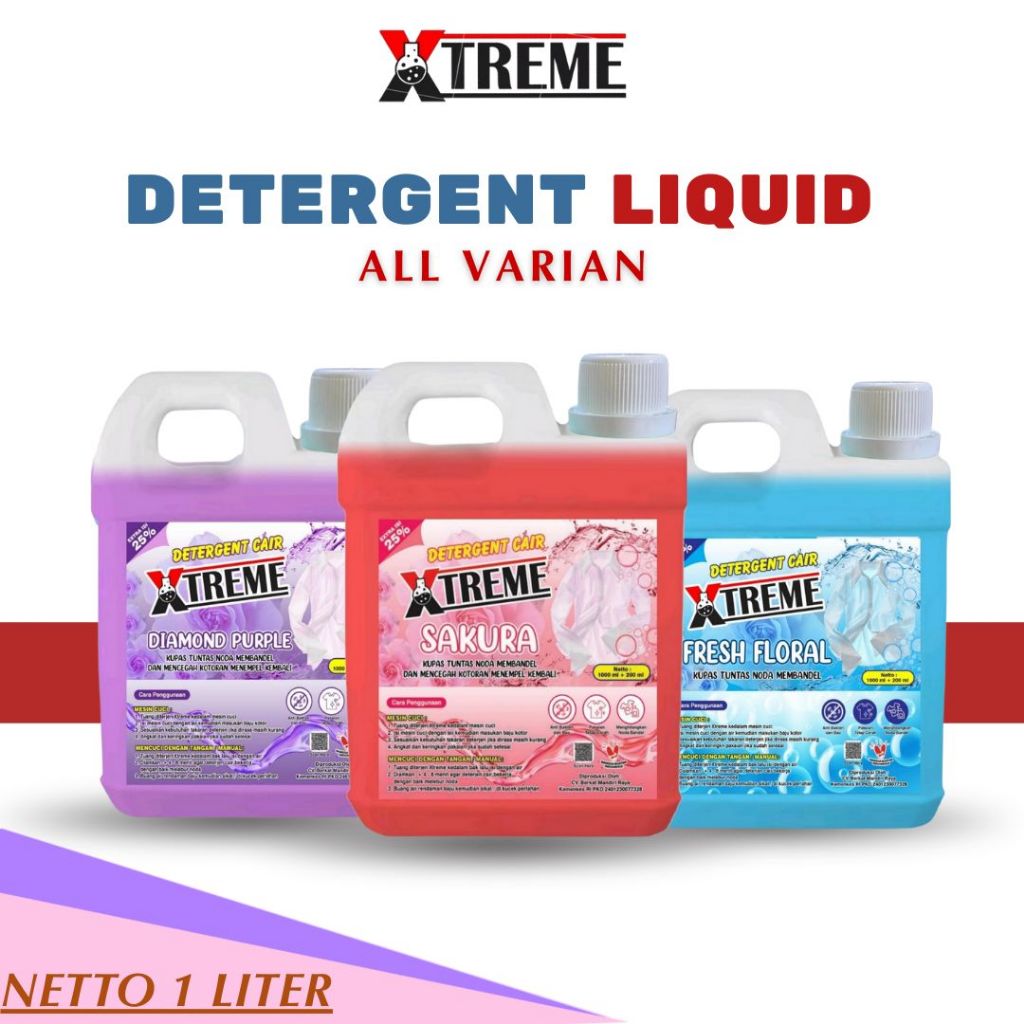 Deterjen Cair Laundry 1 Liter Ampuh Angkat Noda