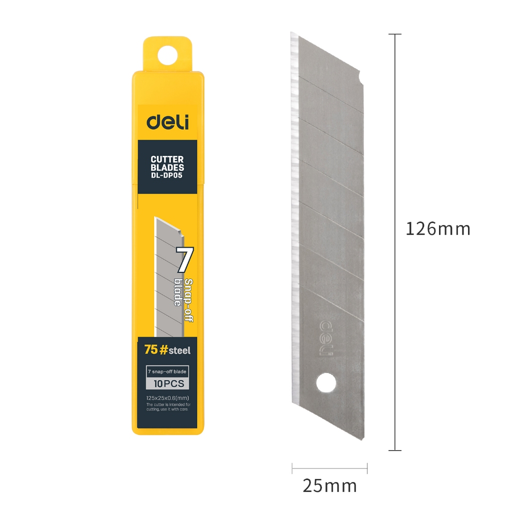 

Deli Isi Ulang Cutter 10pcs (Utility Knife Blade) 18mm/25mm EDL-DP05/ Kualitas Baik