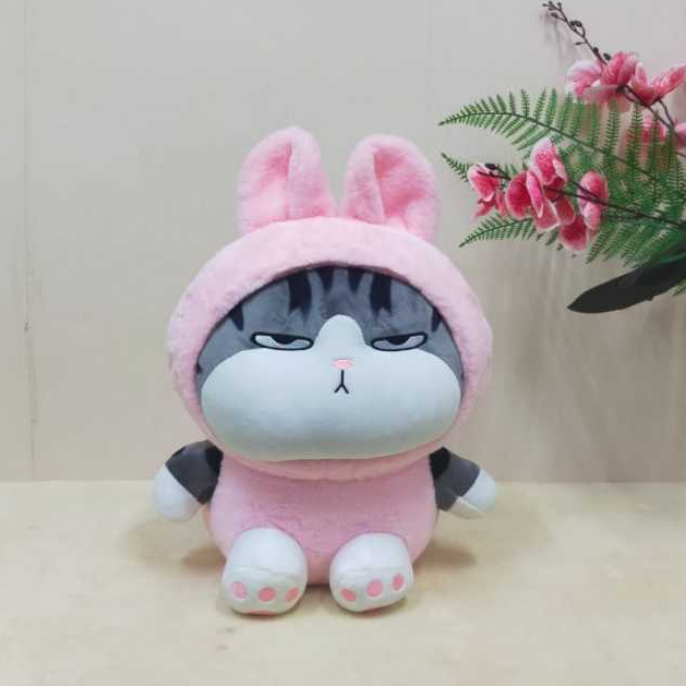 Boneka Kucing Furyu Cat Kostum Lebah Size 35Cm/14"/Boneka Animal/Boneka Kucing Abu/Boneka Cat