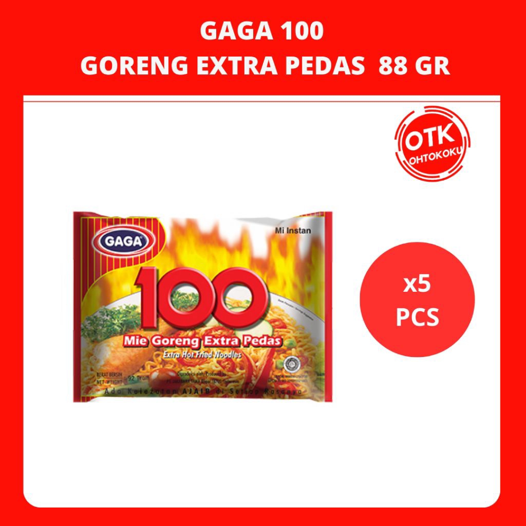 

Gaga 100 Mi Instan Goreng Extra Pedaa 88 gr x 5 pcs