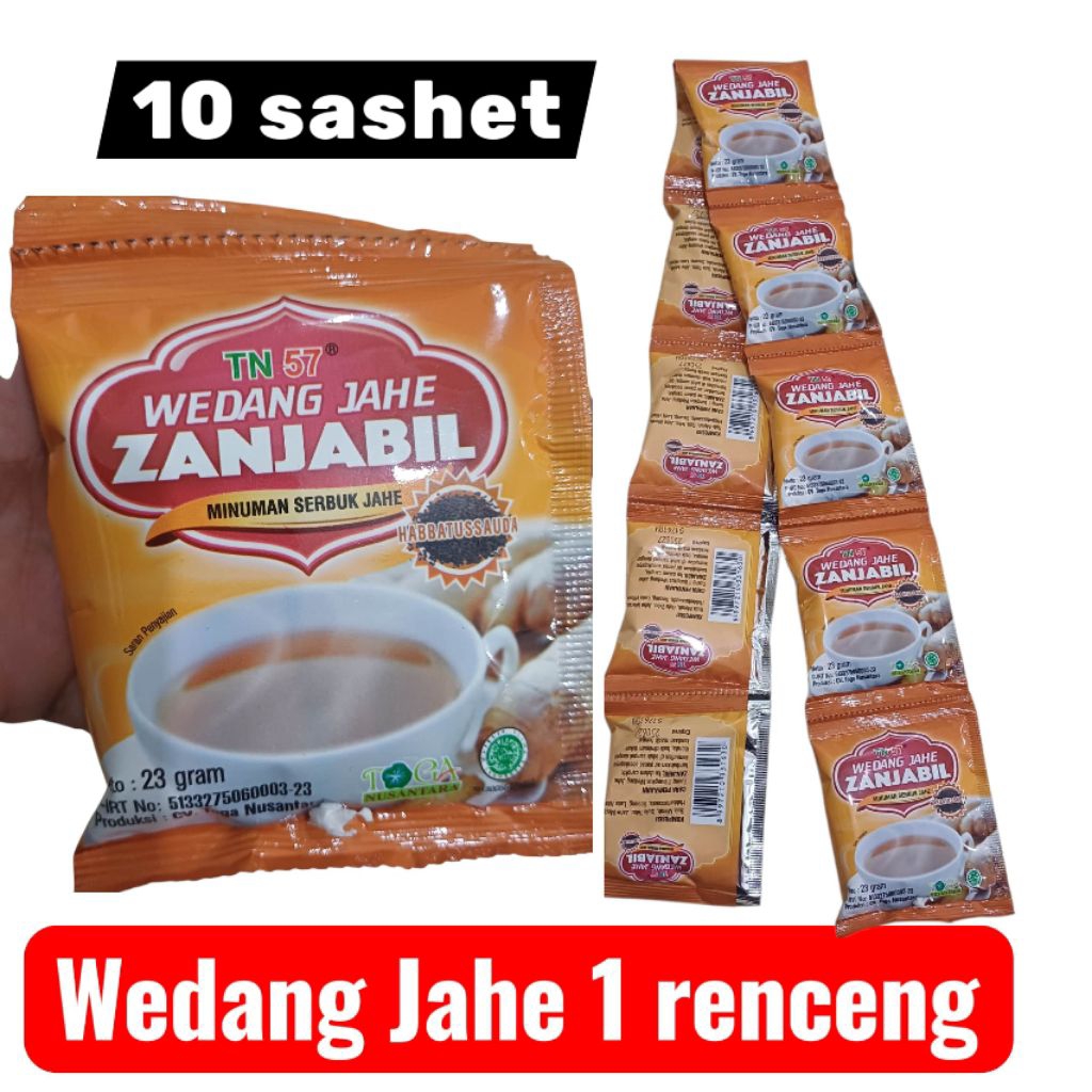 

Wedang Jahe Zanjabil 1 renceng 10 sashet (Habatussauda)