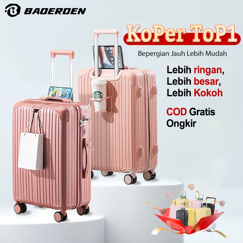 Koper Kabin Bagasi 20/24/Inch Koper Polo Koper Pria dan Wanita Tas Perjalanan Roda Empat dan Koper A