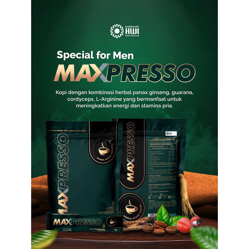 

Kopi MAXPRESSO Kopi Herbal Berkualitas Tinggi Dalam Kemasan Sachet