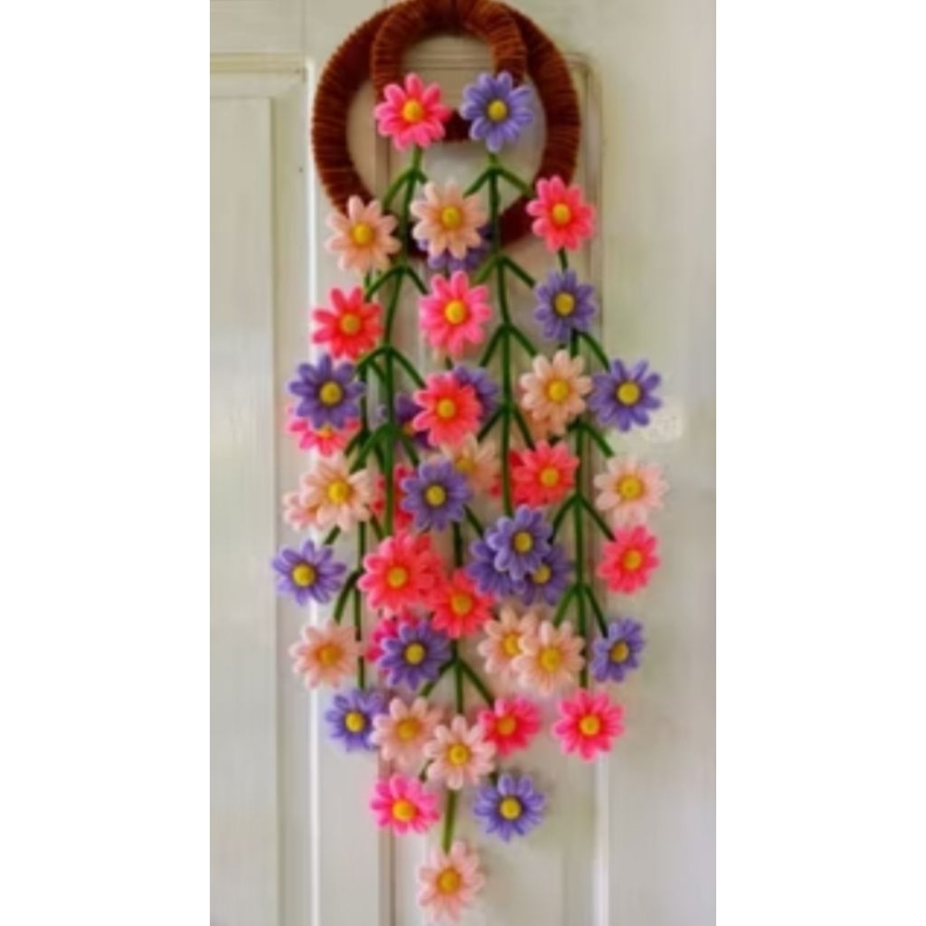 Bunga gantung kawat bulu / hiasan dinding