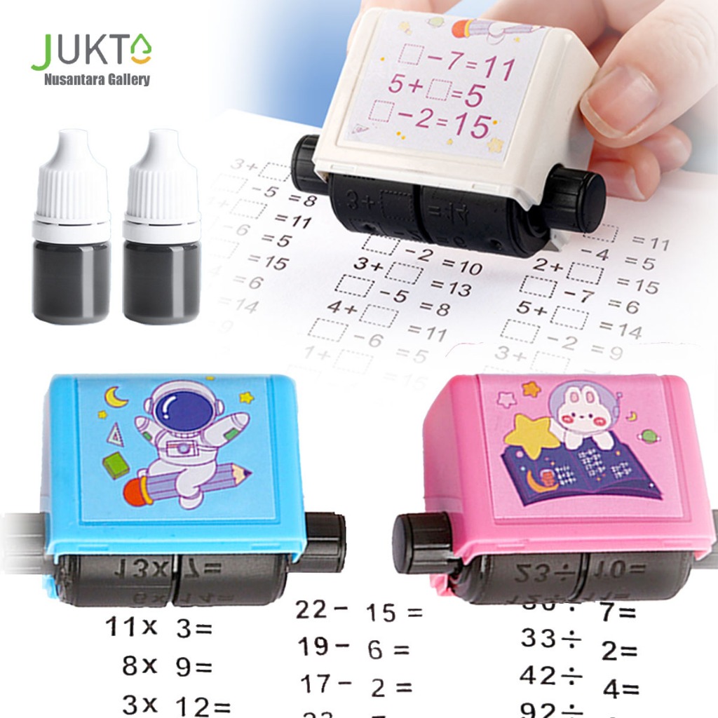 

JUKTA [COD] Roller Stamp Matematika | Alat Latihan Berhitung Anak | Soal Isian Tambah Kurang | Stempel Belajar Bisa Isi Ulang