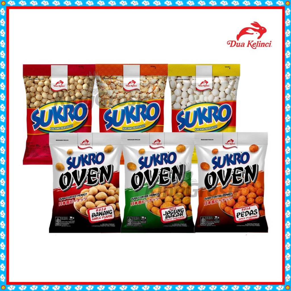 

Sukro Kacang Bersalut 95gr / Sukro Oven 95gr / Camilan Kacang Enak dan Gurih