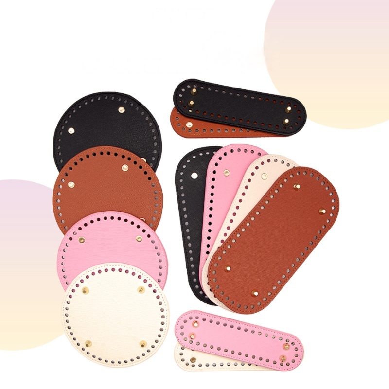 Bahan Alas Tas Rajut Import Premium Bulat Persegi Panjang PU Kulit Leather Base