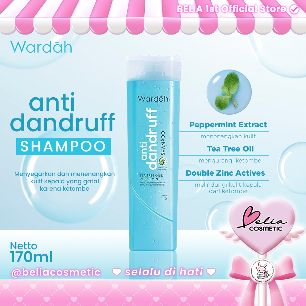 ❤ BELIA ❤ Wardah Anti Dandruff Shampoo Tea Tree Oil & Peppermint 170 ml