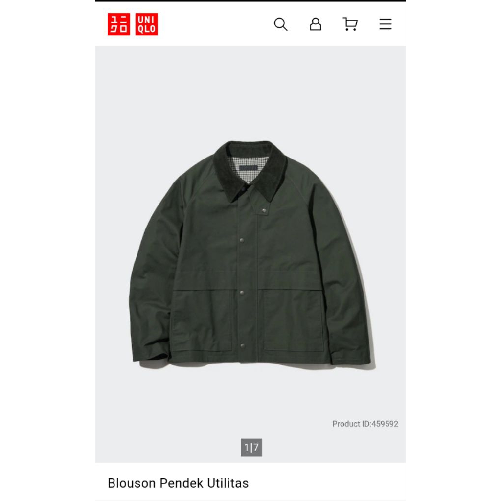 uniqlo utility short blouson jacket