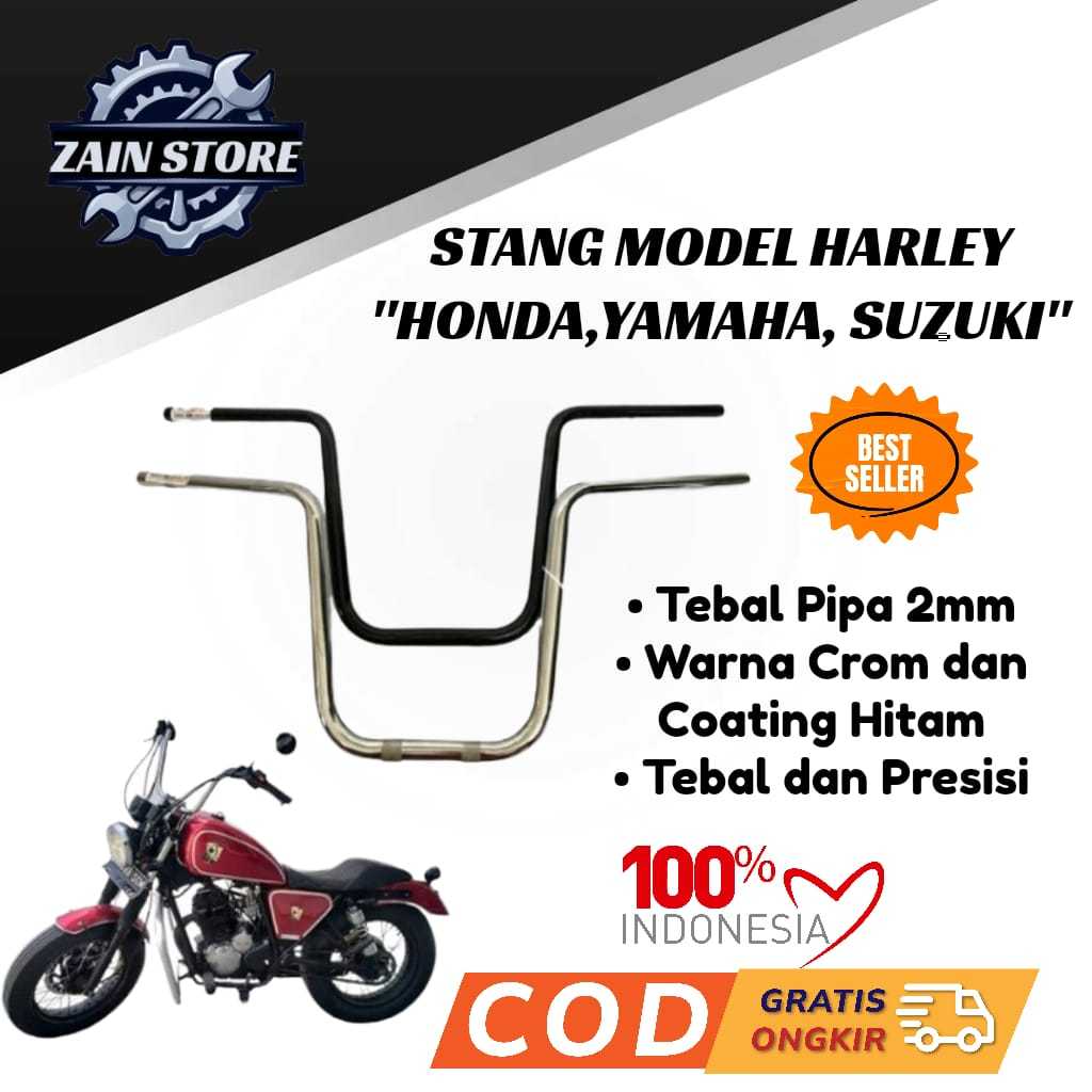 Stang Setang Stir Motor Harley Universal Monyet Standart Model Ori Crom Tebal Murah / Stang Motor Ha