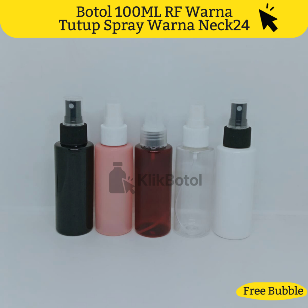 Botol 100ML RF Neck24 Warna Tutup Spray Warna Warni