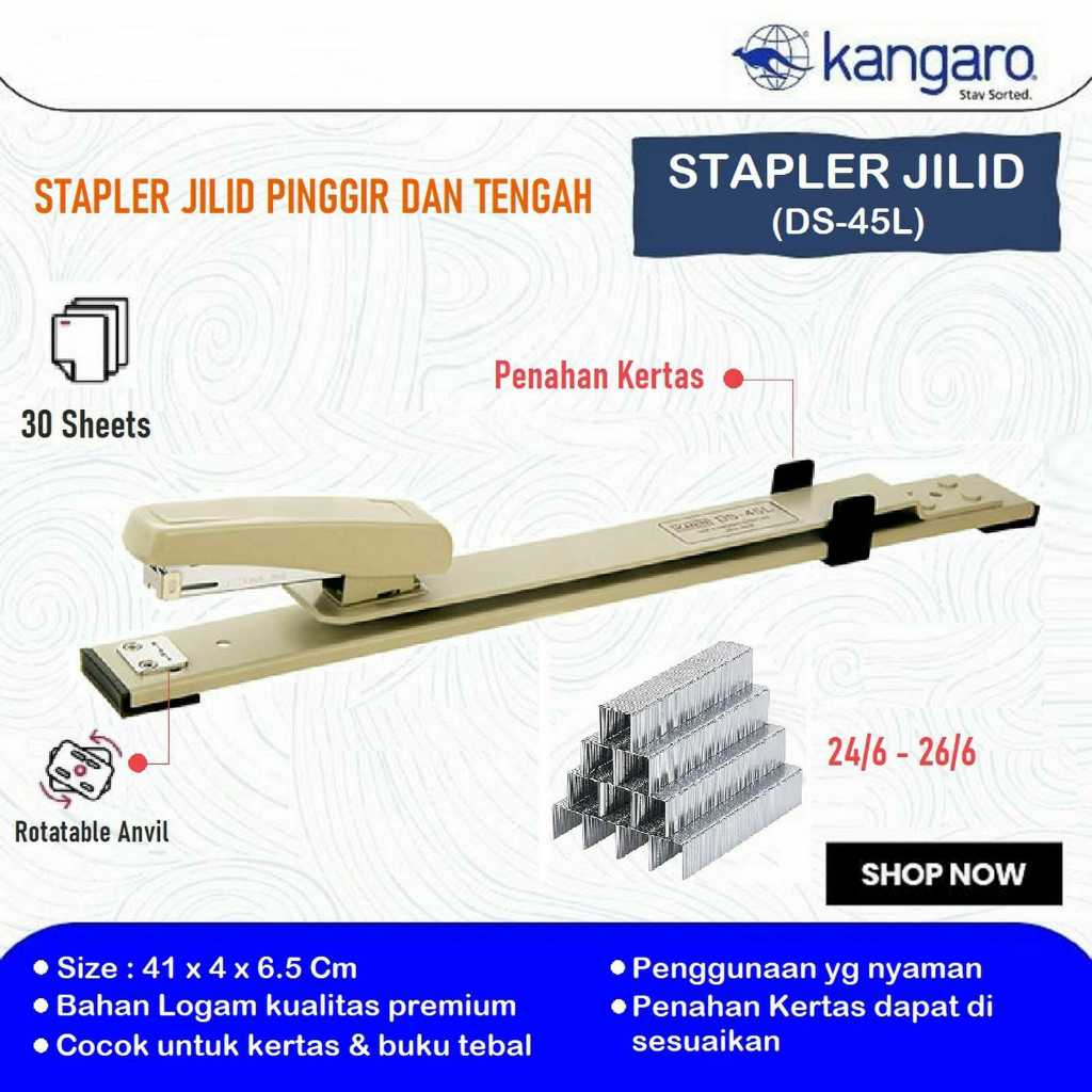 

Stapler Jilid Heavy Duty DS 45L / Stapler Jilid Tengah Kangaro